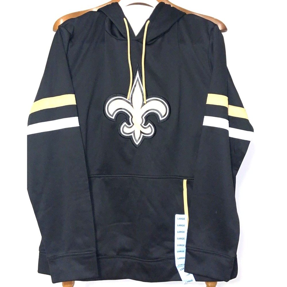Saints Gridiron Hoodie Mens Large‎ NFL Team Apparel T5690 NWT Black Gold